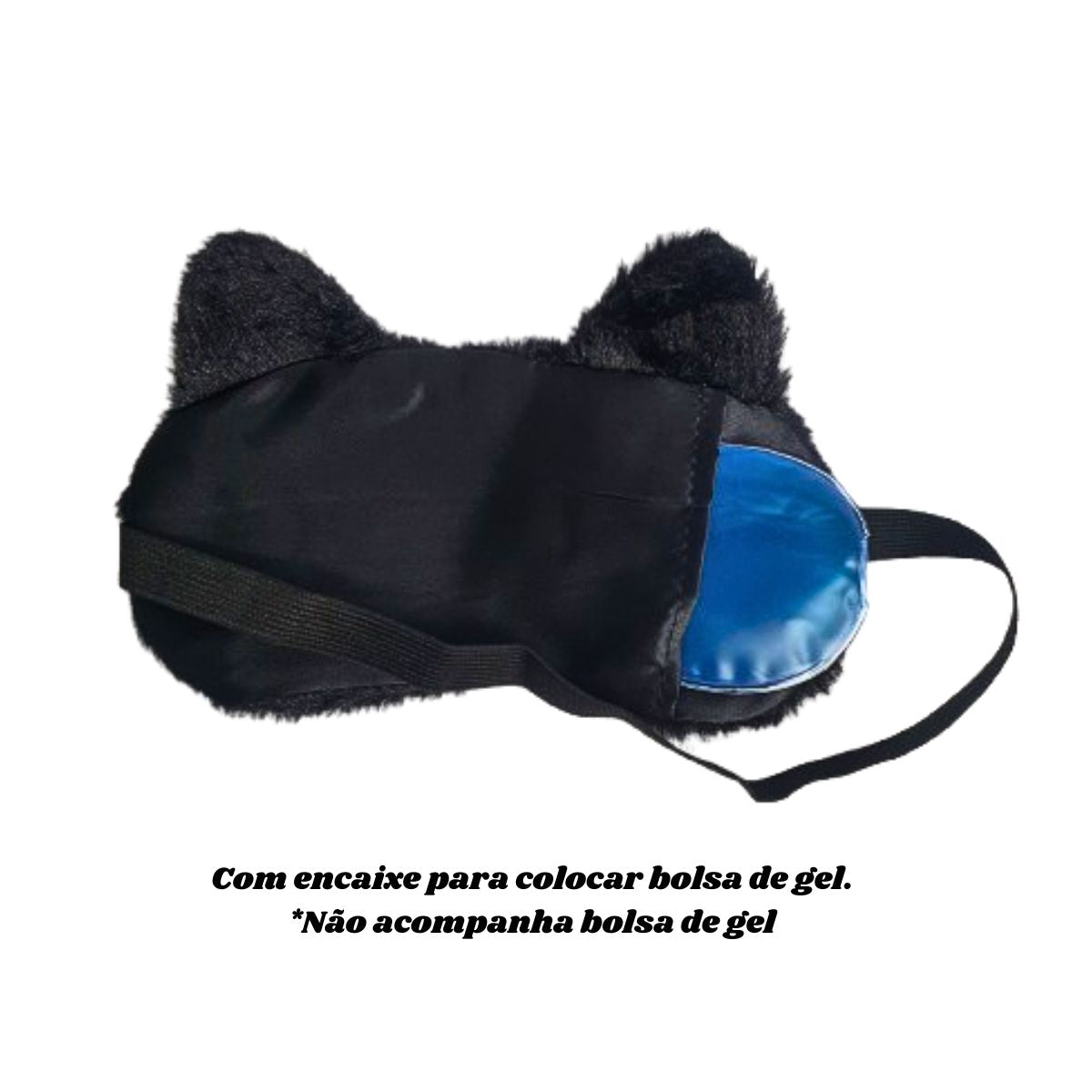 Máscara De Descanso / Tapa Olhos Pelúcia Gato Preto Máscara De Descanso / Tapa Olhos Pelúcia Gato Preto